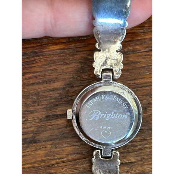 Vintage Brighton Aurora Ladies Watch With Ornate Band With Leather NEEDS BATTERY - Picture 4 of 15